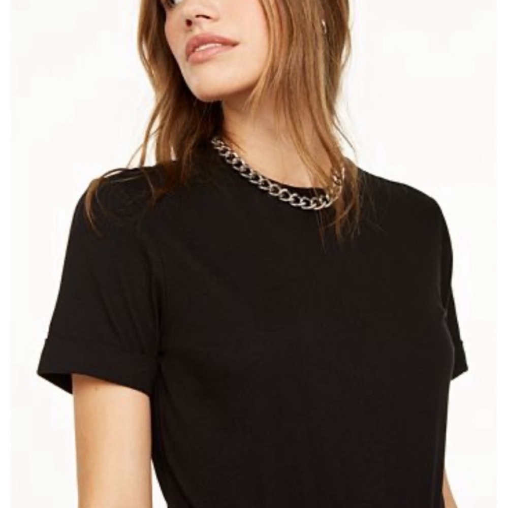 Danielle Bernstein Womens Black 100% Cotton Cuff Sleeve Bodysuit T Shirt NWT New - Picture 6 of 11